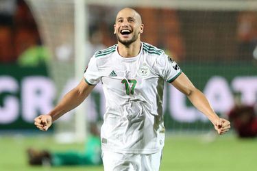 La joie des joueurs algériens au coup de sifflet final.