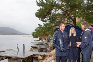 La princesse Mette-Marit et le prince Haakon de Norvège à Drobak, le 15 septembre 2015