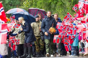 La princesse Mette-Marit et le prince Haakon de Norvège à Oppegard, le 15 septembre 2015