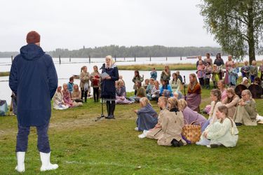 La princesse Mette-Marit et le prince Haakon de Norvège à Fetsund, le 16 septembre 2015