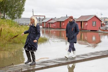 La princesse Mette-Marit et le prince Haakon de Norvège à Fetsund, le 16 septembre 2015s