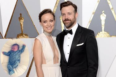 Olivia Wilde et Jason Sudeikis aux Oscars en février dernier. En médaillon, leur fille Daisy.