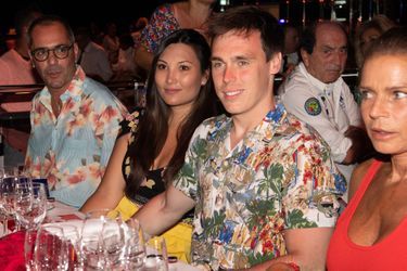 Louis Ducruet, sa fiancée Marie Chevallier et Stéphanie de Monaco à Monaco le 13 juillet 2019