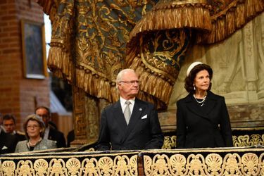 La reine Silvia et le roi Carl XVI Gustaf de Suède à Stockholm, le 15 septembre 2015