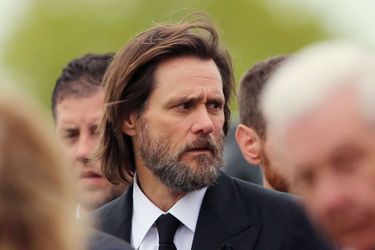 Jim Carrey lors des obsèques de Cathriona White, septembre 2015.