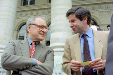 Pierre Bergé et Alain Minc en juillet 1989.
