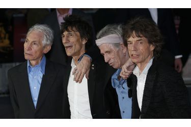 Les membres des Rolling Stones, Charlie Watts, Ronnie Wood, Keith Richards et Mick Jagger étaient présents à la première mondiale du documentaire &quot;Crossfire Hurricane&quot; à Londres. 
