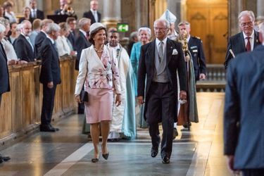 La reine Silvia et le roi Carl XVI Gustaf de Suède à Stockholm, le 4 septembre 2017