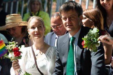 Le prince Ernst August de Hanovre Junior et sa femme Ekaterina Malysheva à Hanovre, le 1er juillet 2018 