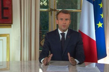 Emmanuel Macron mardi, lors de son allocution enregistrée.