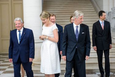La reine Mathilde et le roi Philippe de Belgique reçoivent les chefs d&#039;Etat germanophones au château de Laeken à Bruxelles, le 7 septembre 2016