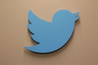 Le logo de Twitter, au siège de l&#039;entreprise à San Francisco, en Californie.