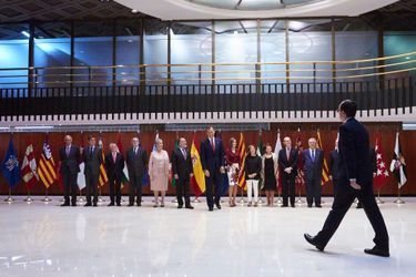 La reine Letizia et le roi Felipe VI d'Espagne à Madrid, le 9 septembre 2015