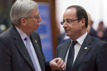 Le président de la Commission européenne, Jean-Claude Juncker, et François Hollande. 