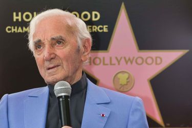 Charles Aznavour le 24 août 2017 lors de l&#039;inauguration de son étoile sur Hollywood Boulevard 