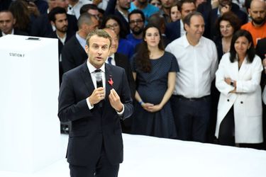 Emmanuel Macron à l'inauguration de la Station-F en juin 2017.