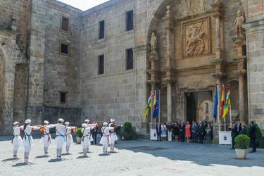 La reine Letizia d'Espagne au monastère de Yuso à San Millán de la Cogolla, le 5 juillet 2019