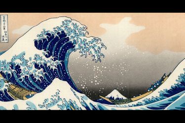 "Dans le creux d'une vague au large de Kanagawa, estampe, "Trente-six vues du mont Fuji", 1830-1834.