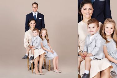 Le nouveau portrait de la princesse Victoria de Suède, du prince Daniel, de la princesse Estelle et du prince Oscar. Diffusé mi-octobre 2018