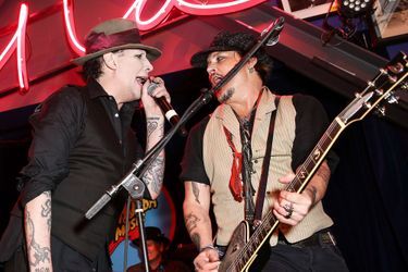 Marilyn Manson et Johnny Depp en concert pour Stella McCartney, janvier 2016.