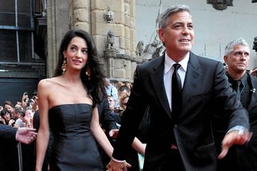 Amal Alamuddin et George Clooney à Florence, le 7 septembre 2014.