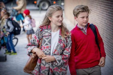 La princesse Elisabeth et le prince Gabriel de Belgique à Bruxelles, le 1er septembre 2017