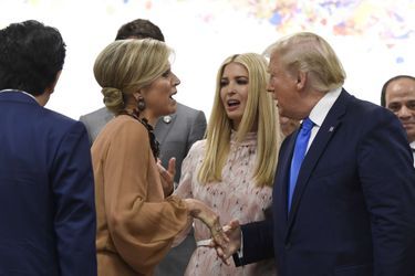 La reine Maxima des Pays-Bas avec Donald et Ivanka Trump à Osaka, le 29 juin 2019