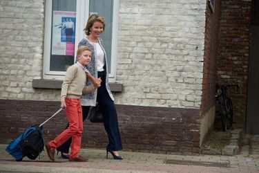 La reine Mathilde de Belgique et le prince Emmanuel à Kessel-Lo, le 1er septembre 2015