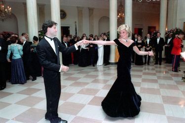Lady Diana et John Travolta à Washington, le 9 novembre 1985