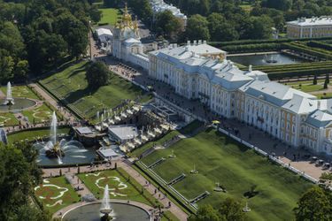Le palais de Peterhof en Russie le 29 août 2013