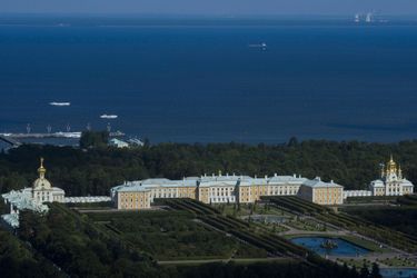 Le palais de Peterhof en Russie le 29 août 2013