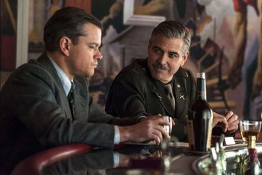 Matt Damon et George Clooney dans le film «Monuments Men», 2014.