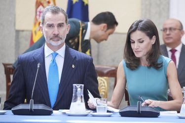 La reine Letizia et le roi Felipe VI d'Espagne à Madrid, le 26 juin 2019