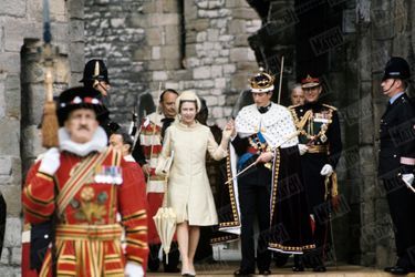 Charles, couronné prince de Galles, le 1er juillet 1969 au Château de Caernarfon.