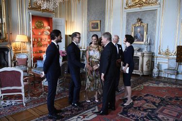 La famille royale de Suède avec le couple présidentiel finlandais à Stockholm, le 24 août 2017