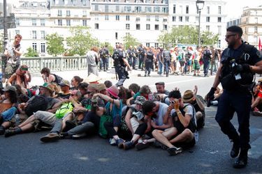 Vendredi, des membres du collectif Extinction Rebellion ont tenté de bloquer le pont de Sully, dans le 5e arrondissement de Paris. Ils ont été délogés par les CRS.