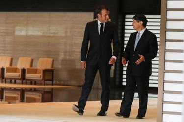 Naruhito du Japon et Emmanuel Macron. 