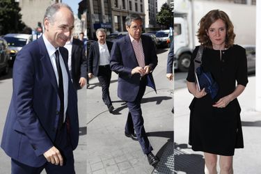 Jean-François Copé, François Fillon et Nathalie Kosciusko-Morizet arrivent à la réunion organisée au siège des Républicains, mardi.