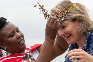 La reine des Belges Mathilde chez les Massaï au Kenya, le 27 juin 2019