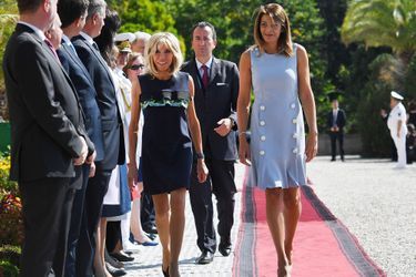 Brigitte Macron en compagnie de  Desislava Radeva, épouse du Président de la République de Bulgarie.