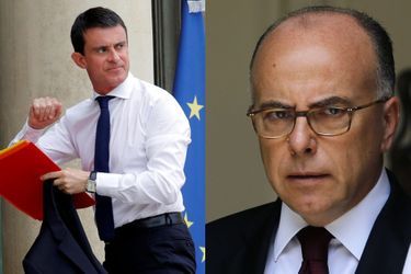 Manuel Valls à l&#039;Elysée, samedi matin, et Bernard Cazeneuve le 22 juin.