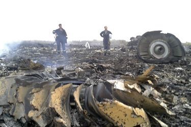 Les débris du Boeing 777 de la Malaysia Airlines en Ukraine, jeudi.