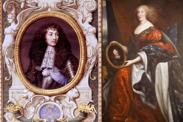 Portrait d&#039;Anne Marie Louise d&#039;Orléans, dite la Grande Mademoiselle (château de Chambord) - A gauche: son cousin Louis XIV