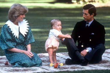 Lady Diana, avec les princes Charles et William, en 1983