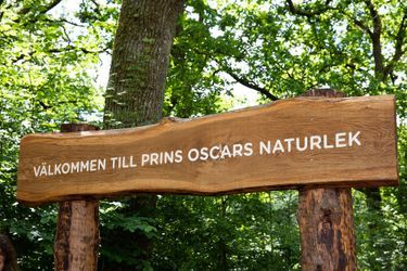 L'entrée du terrain de jeux au nom du prince Oscar de Suède dans le parc national de Söderåsen en Scanie, le 17 juin 2019