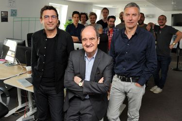 A la tête de Molotov.tv, Jean-David Blanc, Pierre Lescure et Jean-Marc Denoual (de g. à dr.).