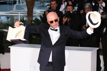 Jacques Audiard avec sa palme d&#039;or au dernier Festival de Cannes, 2015