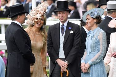 La reine Maxima et le roi Willem-Alexander des Pays-Bas avec le prince William et Kate Middleton au Royal Ascot, le 18 juin 2019