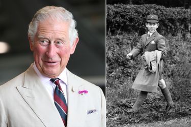 Le prince Charles le 27 juillet 2018. A droite, le tout jeune prince de Galles, le 27 juillet 1958