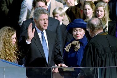 Bill, Hillary et Chelsea Clinton, en janvier 1993.